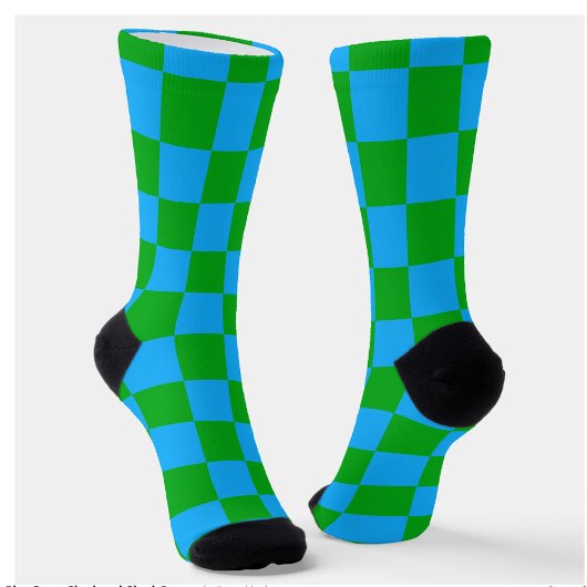 Chaussette Motif chèque À damiers bleu vert