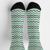 Chaussette Motif Chevron bleu-vert (Haut)