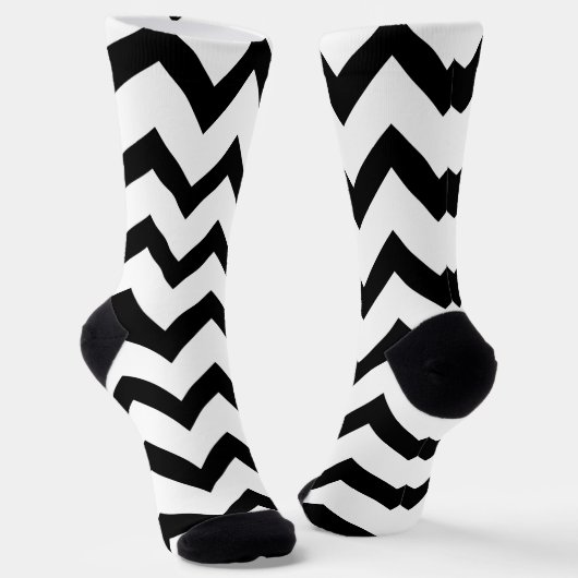Chaussette Motif Chevron noir et blanc simple (Angulaire)