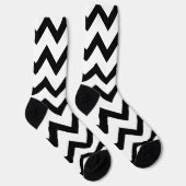 Chaussette Motif Chevron noir et blanc simple (Droite)