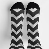 Chaussette Motif chevron rustique noir et blanc (Haut)