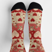 Chaussette Motif Chic Red Patchwork (Haut)