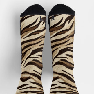 Chaussette Motif Chocolat Brun Zèbre Rétro Esthétique