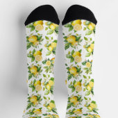 Chaussette Motif citron, Fleurs de citron, Feuilles, Citrus (Haut)
