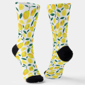 Chaussette Motif citron jaune aquarelle (Angulaire)
