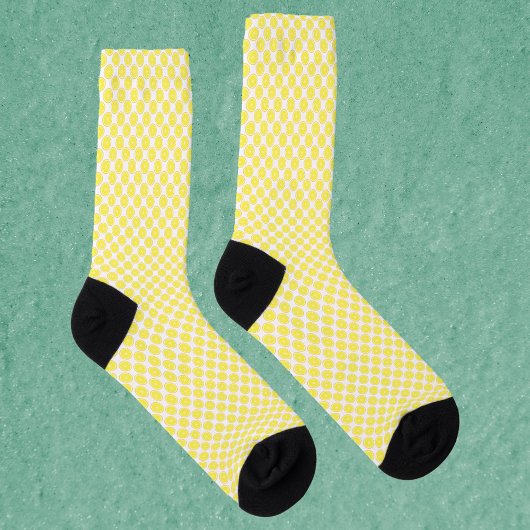 Chaussette Motif Citron Jaune Fruit Citron