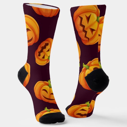 Chaussette motif citrouille (Angulaire)