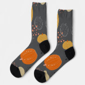 Chaussette motif citrouille (Gauche)