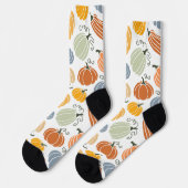 Chaussette Motif Citrouille d'automne coloré (Gauche)