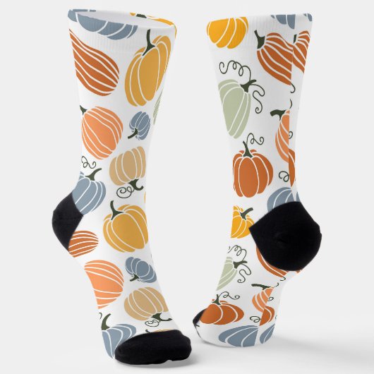 Chaussette Motif Citrouille d'automne coloré (Angulaire)