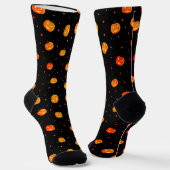 Chaussette Motif citrouille Jack-o'-Lantern Halloween heureux (Angulaire)