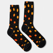 Chaussette Motif citrouille Jack-o'-Lantern Halloween heureux (Droite)