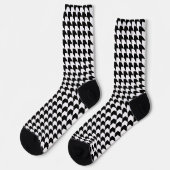 Chaussette Motif classique noir à carreaux houndstooth (Gauche)