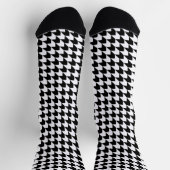 Chaussette Motif classique noir à carreaux houndstooth (Haut)