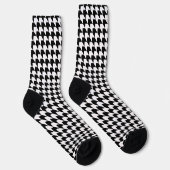 Chaussette Motif classique noir à carreaux houndstooth (Droite)