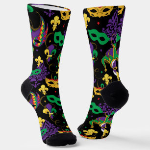 Chaussette Motif coloré du Carnaval de Mardi Gras