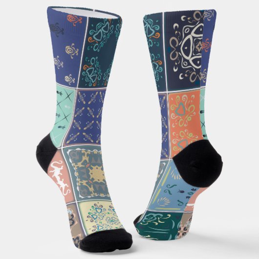 Chaussette Motif coloré tendance  (Angulaire)