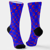 Chaussette Motif COOL bleu et rouge (Angulaire)