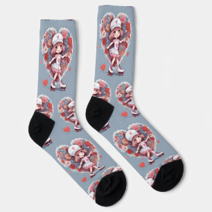 Chaussette motif corazones