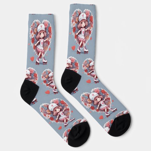 Chaussette motif corazones (Droite)