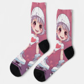Chaussette motif corazones (Gauche)
