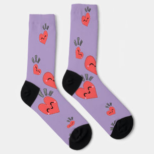 Chaussette motif corazones