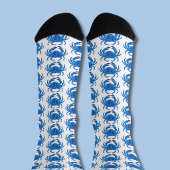 Chaussette Motif Crabe Bleu
