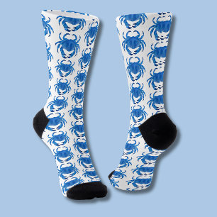 Chaussette Motif Crabe Bleu