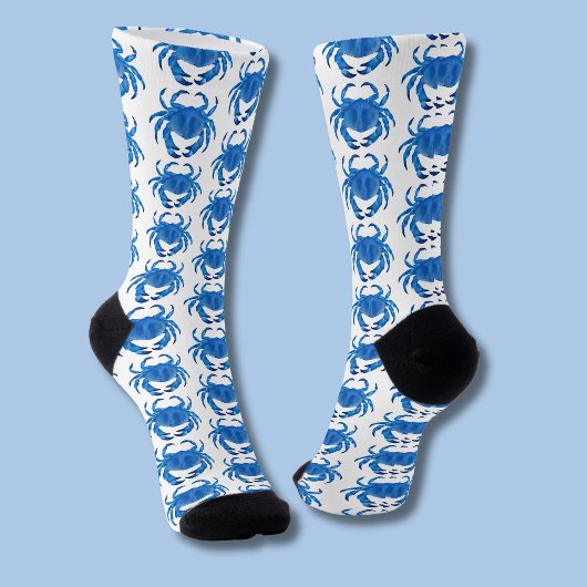 Chaussette Motif Crabe Bleu