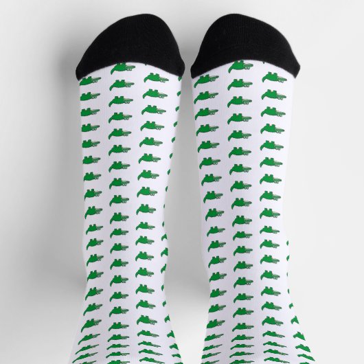 Chaussette Motif d'alligator vert Grub (Haut)