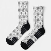 Chaussette Motif Damask blanc et gris (Gauche)