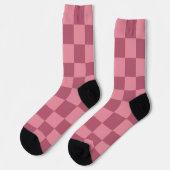 Chaussette Motif Damier Rose Minimaliste (Gauche)