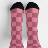 Chaussette Motif Damier Rose Minimaliste (Haut)