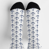 Chaussette Motif d'Ancre bleu blanc (Haut)