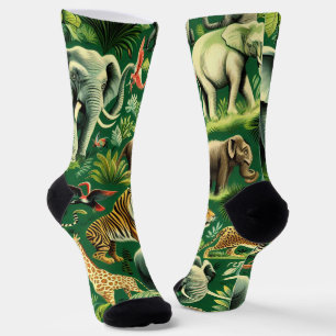 Chaussette Motif d'animaux de la jungle vintage