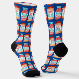 Chaussette Motif d'aquarelle de beurre d'arachide et de jarre