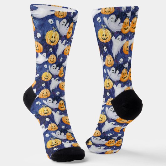 Chaussette Motif d'aquarelle Halloween (Angulaire)