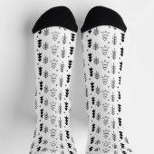 Chaussette Motif d'arbre de Noël noir et blanc (Haut)