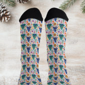 Chaussette Motif d'arbre festif coloré