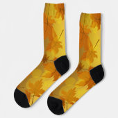 Chaussette Motif d'automne avec feuilles d'érable en chute et (Gauche)