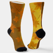 Chaussette Motif d'automne avec feuilles d'érable en chute et (Angulaire)