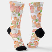 Chaussette Motif d'automne du Citrouille Orange (Angulaire)