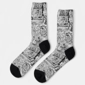 Chaussette Motif de bande dessinée vintage de Wonder Woman (Gauche)