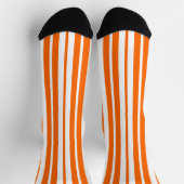 Chaussette Motif de bandes verticales blanches orange (Haut)