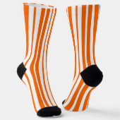 Chaussette Motif de bandes verticales blanches orange (Angulaire)