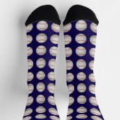 Chaussette Motif de baseball fond bleu (Haut)