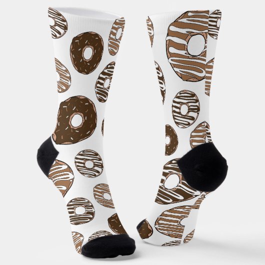 Chaussette Motif de beignes, beignets de chocolat, beignets d (Angulaire)