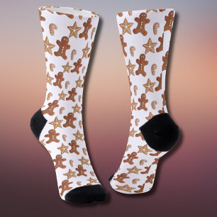 Chaussette Motif de biscuit de Noël au gingembre