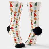 Chaussette Motif de biscuits colorés mignons Noël (Angulaire)