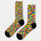 Chaussette Motif de bloc de construction coloré (Gauche)